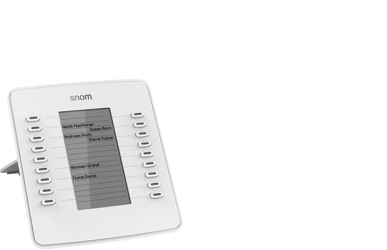 SNOM D7W Expansion Module USB for D785, D765, D745, D735, D725, D717 & D715, White, 18 Freely Programmable, Coloured LED Buttons SNOM D7W Expansion Module USB for D785, D765, D745, D735, D725, D717 & D715, White, 18 Freely Programmable, Coloured LED Buttons